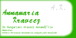 annamaria kravecz business card